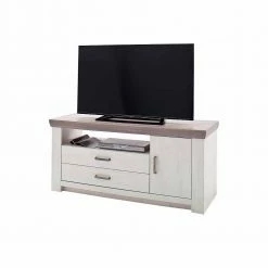 1-türiger TV Unterschrank In Weiß & Eiche - Ciovon