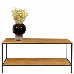 100x45x36 Offenes Regal Mit Zwei Ablageböden - Andaman -Lana Sales 100x45x36 offenes regal mit zwei ablageboeden in eiche optik schwarz andaman 02