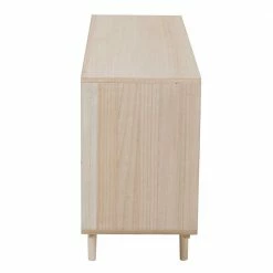 100x65x36 2-türige Kommode Mit Drei Offenen Fächern - Oncinasa -Lana Sales 100x65x36 2 tuerige kommode mit drei offenen faechern in natur mit rattan oncinasa 04