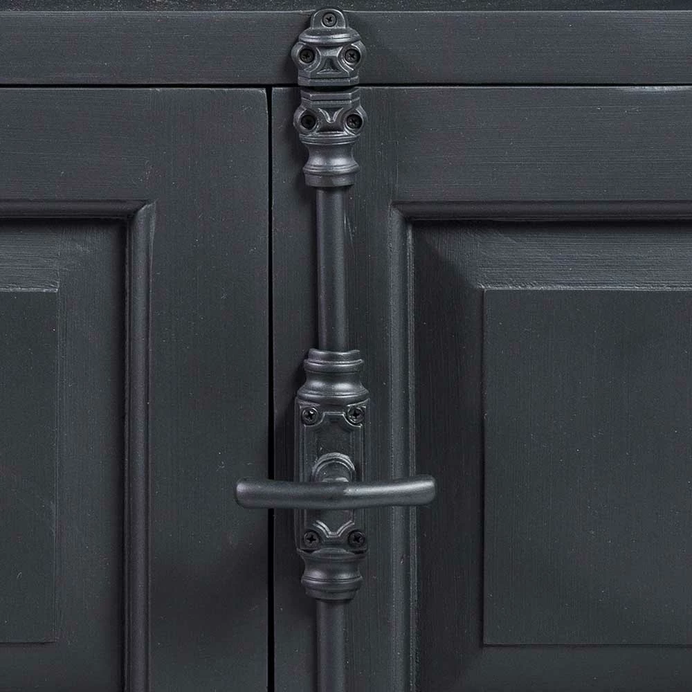 100x70x40 TV Kommode In Schwarz & Teak - Niovan 8 100x70x40 TV Kommode In Schwarz & Teak - Niovan – Bild 6