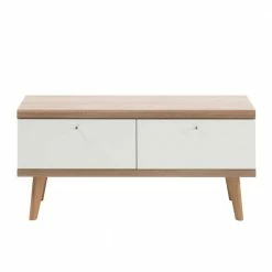 107x50x40 TV Unterschrank Mit Klappfächern - Cablos -Lana Sales 107x50x40 tv unterschrank mit klappfaechern in weiss eiche cablos 02