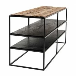 112x55x40 TV Board Mit Vier Fächern - Enzilon -Lana Sales 112x55x40 tv board mit vier faechern aus recyclingholz eisen enzilon 03