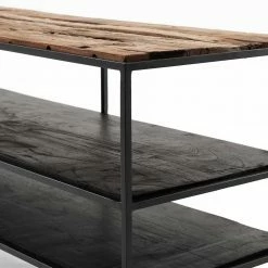 112x55x40 TV Board Mit Vier Fächern - Enzilon -Lana Sales 112x55x40 tv board mit vier faechern aus recyclingholz eisen enzilon 05