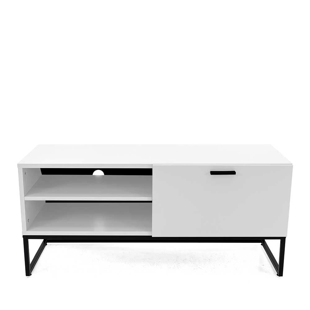 118cm Breiter TV Unterschrank In Weiß Mit Schwarz - Heydna I 4 118cm Breiter TV Unterschrank In Weiß Mit Schwarz - Heydna I – Bild 2