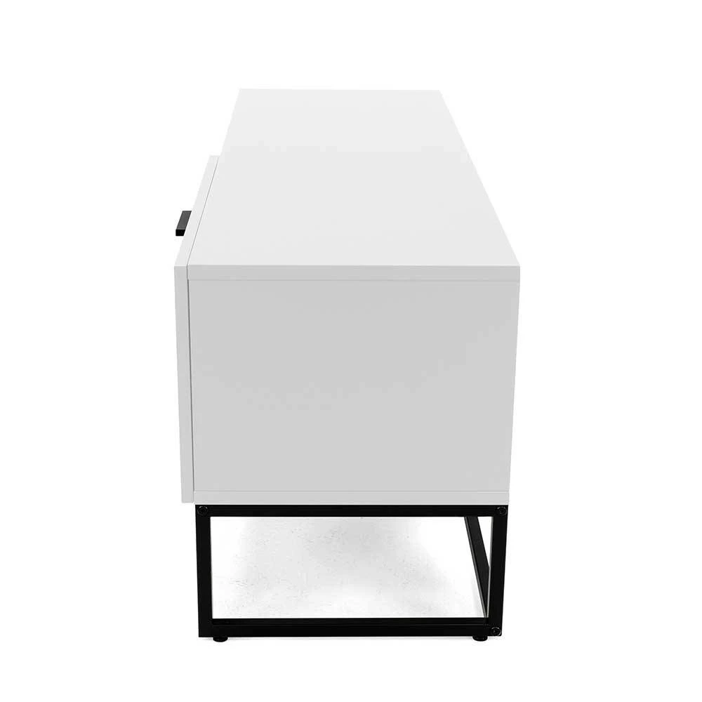 118cm Breiter TV Unterschrank In Weiß Mit Schwarz - Heydna I 5 118cm Breiter TV Unterschrank In Weiß Mit Schwarz - Heydna I – Bild 3