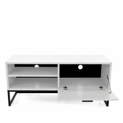 118cm Breiter TV Unterschrank In Weiß Mit Schwarz - Heydna I 11 118cm Breiter TV Unterschrank In Weiß Mit Schwarz - Heydna I -Lana Sales 118cm breiter tv unterschrank in weiss mit schwarz buegelgestell heydna i 03