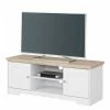 120 Cm Langes TV Lowboard In Weiß & Eiche - Akedra -Lana Sales 120 cm langes tv lowboard in weiss eiche landhaus look akedra f