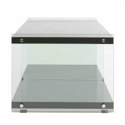 120cm TV Board In Hochglanz Grau - Verez -Lana Sales 120cm tv board in hochglanz grau und transparent glas verez 03