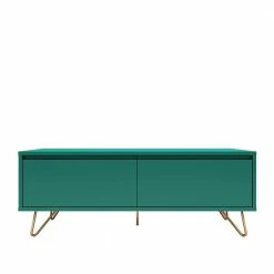 120x45x40 TV Board In Grün Lackiert - Ricriava -Lana Sales 120x45x40 tv board in gruen lackiert und goldfarben metallbeine ricriava 02