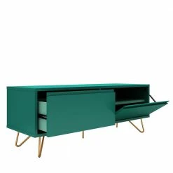 120x45x40 TV Board In Grün Lackiert - Ricriava -Lana Sales 120x45x40 tv board in gruen lackiert und goldfarben metallbeine ricriava 03