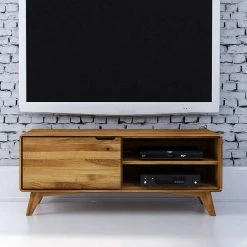 120x48x40 Cm Wildeiche TV Element Mit Tür - Eavy -Lana Sales 120x48x40 cm wildeiche tv element mit tuer 2 faechern fuer geraete eavy 02