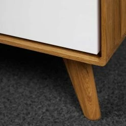 120x48x40 TV Lowboard Im Mid Century Style - Diesta -Lana Sales 120x48x40 tv lowboard im mid century style aus wildeiche natur mdf weiss diesta 03