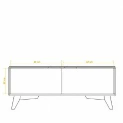 120x48x40 TV Unterschrank Mit Zwei Türen - Junola -Lana Sales 120x48x40 tv unterschrank mit zwei tueren aus kernbuche massivholz junola 02