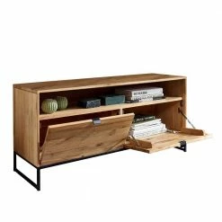 120x57x40 TV Unterschrank Aus Massiver Wildeiche - Varzado -Lana Sales 120x57x40 tv unterschrank aus massiver wildeiche natur metall schwarz varzado 05
