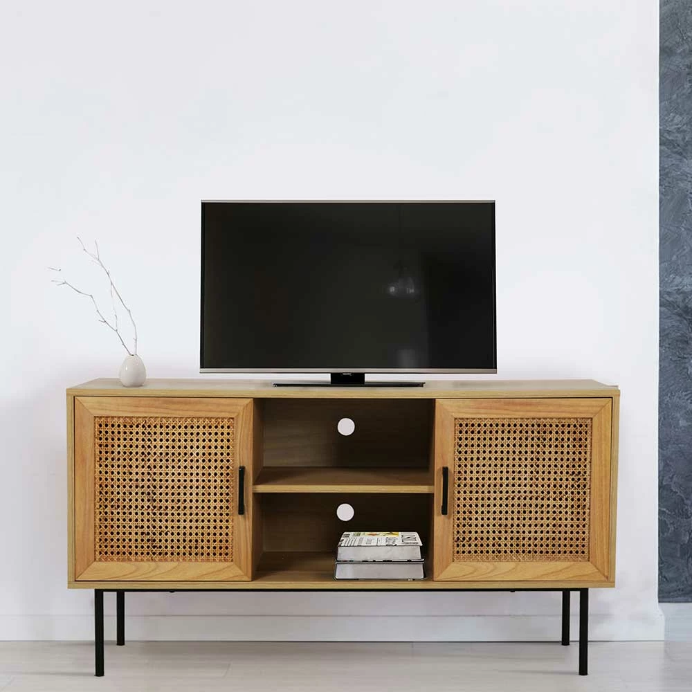 120x63x39 TV Lowboard Mit Wiener Geflecht Türen - Esholda 4 120x63x39 TV Lowboard Mit Wiener Geflecht Türen - Esholda – Bild 2