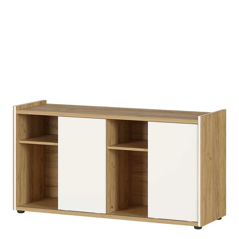 120x64x40 Büro Kommode Mit 2 Türen & 4 Fächern - Esinan 3 120x64x40 Büro Kommode Mit 2 Türen & 4 Fächern - Esinan