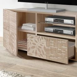 121x57x42 Cm TV Board In Dekor Eiche Sonoma - Bielvas -Lana Sales 121x57x42 cm tv board in dekor eiche sonoma mit aufdruck bielvas 03