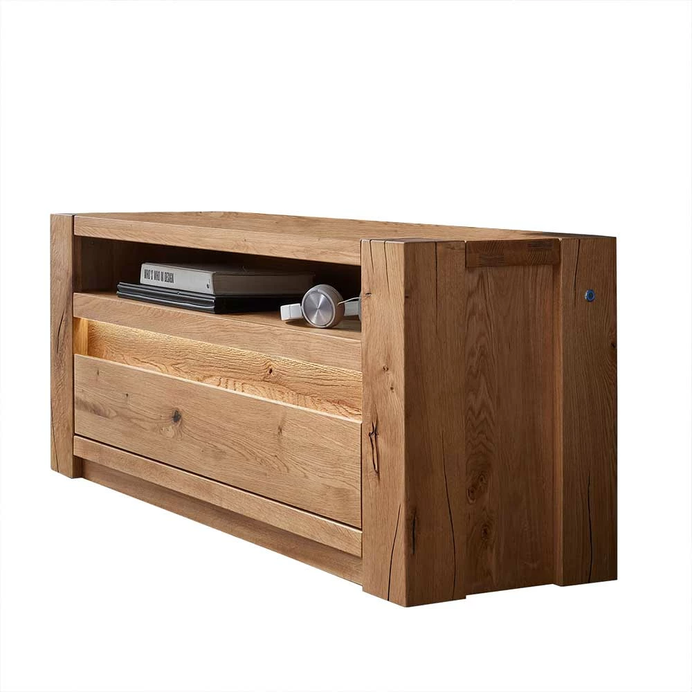 123x53x40 TV Bank Mit Einer Schublade & Fach - Aconlean 3 123x53x40 TV Bank Mit Einer Schublade & Fach - Aconlean