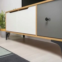 124x51x38 TV Unterschrank Modern - Aretica 12 124x51x38 TV Unterschrank Modern - Aretica -Lana Sales 124x51x38 tv unterschrank modern in weiss grau eiche optik aretica 04