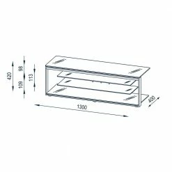 130 Cm Breites Design TV Board Aus Glas - Camlary -Lana Sales 130 cm breites design tv board aus glas und metall anthrazit camlary 02