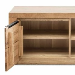 130 Cm Schmales TV Board Mit Tür & 2 Fächern - Nelenia -Lana Sales 130 cm schmales tv board mit tuer 2 faechern in eiche nelenia 04