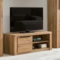 130 Cm Schmales TV Board Mit Tür & 2 Fächern - Nelenia -Lana Sales 130 cm schmales tv board mit tuer 2 faechern in eiche nelenia 05
