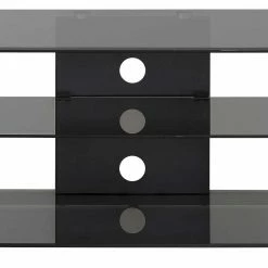 130x41x40 TV Rack Aus Rauchglas & Chrom - Vidiano -Lana Sales 130x41x40 tv rack aus rauchglas chrom mit zwei ablagen vidiano 04