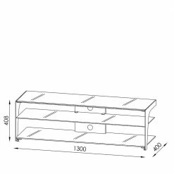 130x41x40 TV Rack Aus Rauchglas & Chrom - Vidiano -Lana Sales 130x41x40 tv rack aus rauchglas chrom mit zwei ablagen vidiano 05