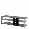 130x41x40 TV Rack Aus Rauchglas & Chrom - Vidiano -Lana Sales 130x41x40 tv rack aus rauchglas chrom mit zwei ablagen vidiano f
