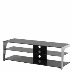 130x41x40 TV Rack Aus Rauchglas & Chrom - Vidiano