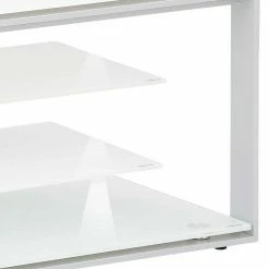 130x42x40 TV Element Aus Glas Aus Stahl - Oxeda -Lana Sales 130x42x40 tv element aus glas aus stahl in weiss grau oxeda 04