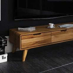 134cm Breites TV Board Aus Geölter Wildeiche - Eavy -Lana Sales 134cm breites tv board aus geoelter wildeiche massivholz 134x33x40 eavy 02