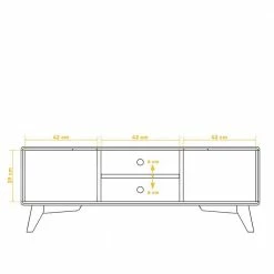 134x48x40 TV Möbel Aus Kernbuche Massivholz - Junola -Lana Sales 134x48x40 tv moebel aus kernbuche massivholz mit 2 tueren 2 faechern junola 02