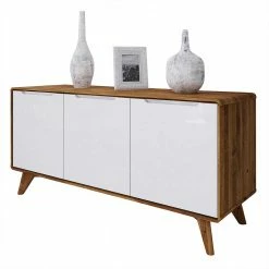 134x63x40 3-türige Kommode Aus Wildeiche Natur - Diesta