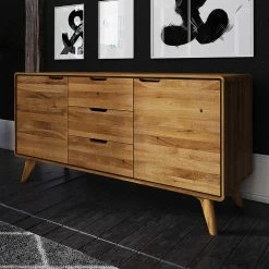 134x63x40 Holz Sideboard Aus Wildeiche - Eavy 10 134x63x40 Holz Sideboard Aus Wildeiche - Eavy -Lana Sales 134x63x40 holz sideboard aus wildeiche 2 tueren 3 schubladen eavy 02