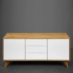 134x63x40 Kombi Kommode In Weiß & Wildeiche Natur - Diesta -Lana Sales 134x63x40 kombi kommode in weiss wildeiche natur mit 4 fuss gestell diesta 02