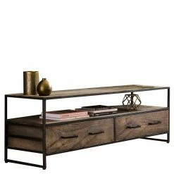 135x45x40 TV Kommode Aus Grey Wash Akazie - Lixiam