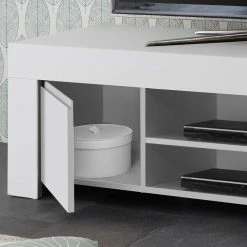 138x44x42 TV Lowboard In Weiß Lackiert - Mikes 11 138x44x42 TV Lowboard In Weiß Lackiert - Mikes -Lana Sales 138x44x42 tv lowboard in weiss lackiert mit 2 tueren faechern mikes 04