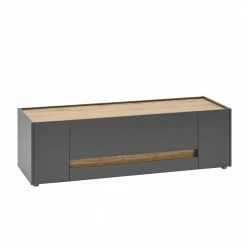 140cm Breiter TV Unterschrank In Anthrazit - Ahilav -Lana Sales 140cm breiter tv unterschrank in anthrazit mit wildeiche dekor ahilav 03