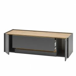 140cm Breiter TV Unterschrank In Anthrazit - Ahilav -Lana Sales 140cm breiter tv unterschrank in anthrazit mit wildeiche dekor ahilav 04