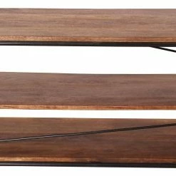 140x47x40 TV Tisch Regal Aus Massivholz & Stahl - Offia -Lana Sales 140x47x40 tv tisch regal aus massivholz stahl loft design offia 05