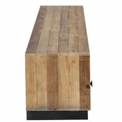 140x50x44 TV Bank Mit Fach & Zwei Schubladen - Dulcinus -Lana Sales 140x50x44 tv bank mit fach zwei schubladen aus recyclingholz pinie dulcinus 02