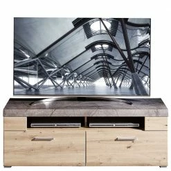 140x51x47 TV Board In Holz Optik - Luruzada -Lana Sales 140x51x47 tv board in holz optik wildeiche graubraun luruzada 01