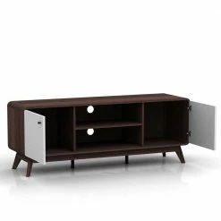 140x53x39 Scandi TV Unterschrank Zweifarbig - Devkan -Lana Sales 140x53x39 scandi tv unterschrank zweifarbig in walnussfarben weiss devkan 02