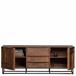 140x54x42 Schrank Aus Mango Holz Mit Bügelgestell - Stuva -Lana Sales 140x54x42 schrank aus mango holz mit buegelgestell aus metall stuva 02