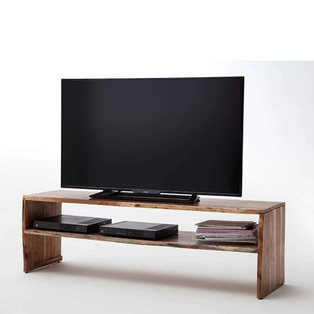 145x45x40 TV Bank Aus Akazie In Walnuss Braun - Arnia 4 145x45x40 TV Bank Aus Akazie In Walnuss Braun - Arnia – Bild 2