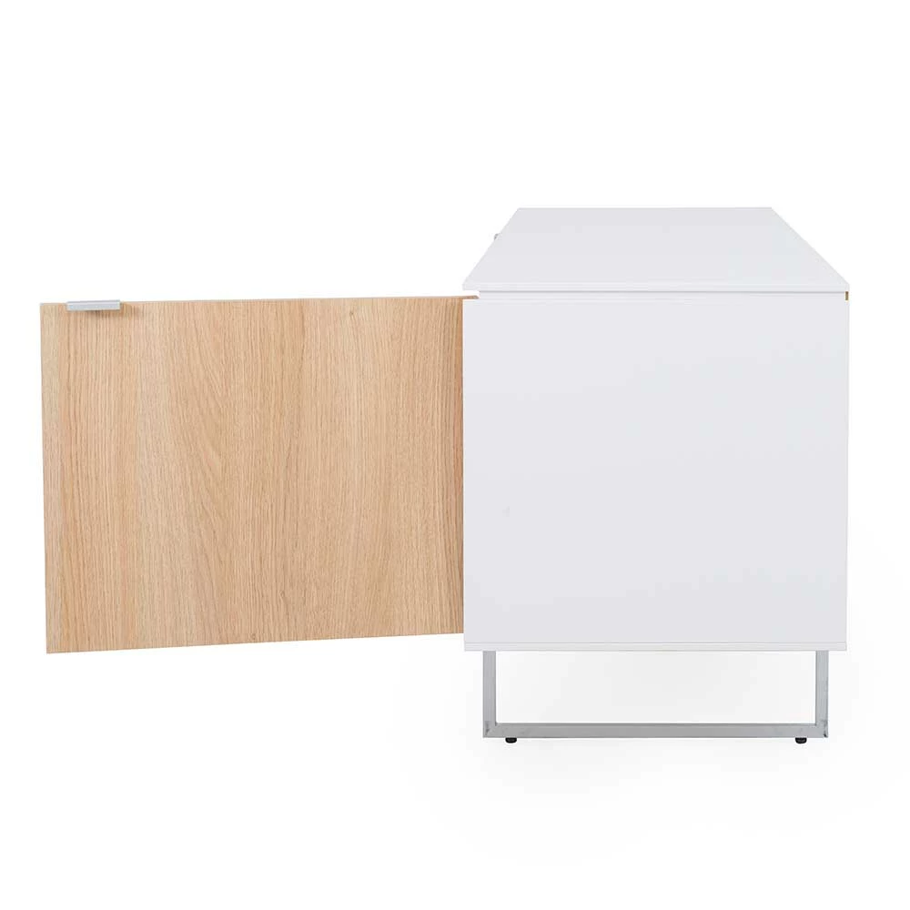 146x58x43 TV Board In Weiß Mit Eiche - Lysdanu 7 146x58x43 TV Board In Weiß Mit Eiche - Lysdanu – Bild 5