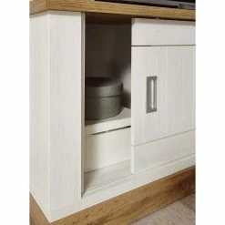 146x60x46 TV Board Im Landhausstil - Helkaska -Lana Sales 146x60x46 tv board im landhausstil in weiss dekor wildeiche helkaska 04