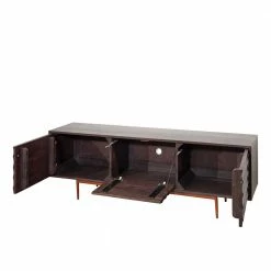 147x50x38 Design Lowboard In Grau Akazie - Luzius -Lana Sales 147x50x38 design lowboard in grau akazie massivholz kupferfarben luzius 02