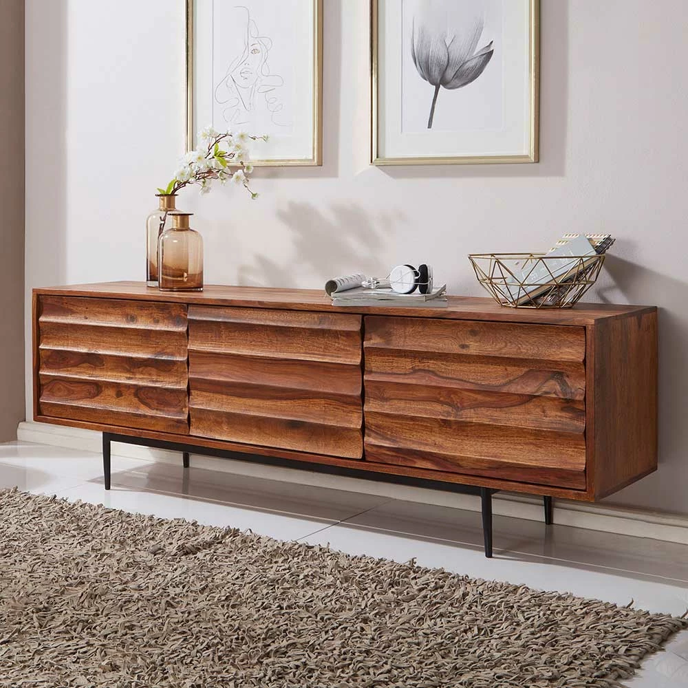 147x50x38 Holz-Kommode 2-türig & Klappe - Mamina 4 147x50x38 Holz-Kommode 2-türig & Klappe - Mamina – Bild 2